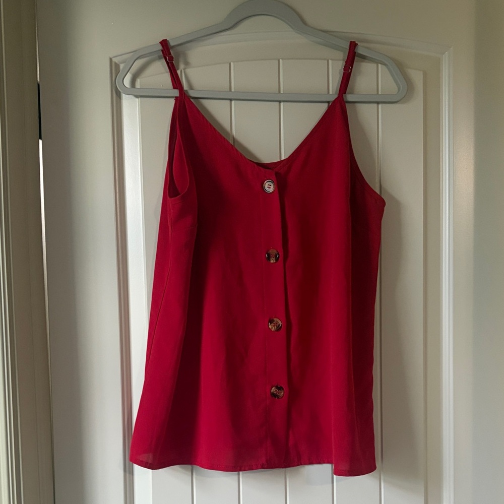 Red Button Tank Top - Picture 1 of 4